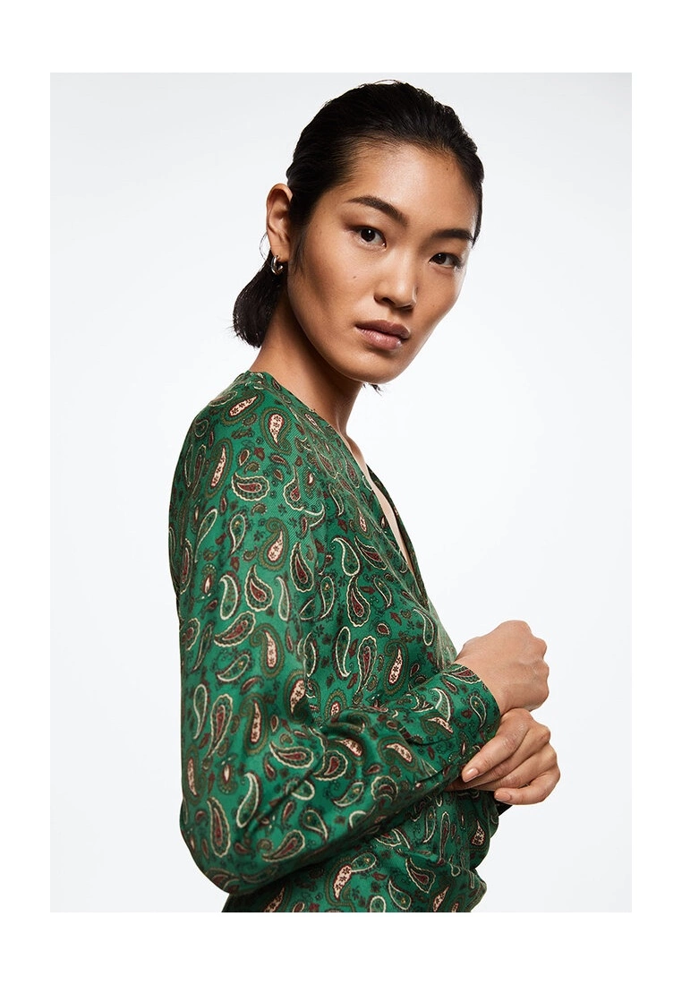 Mango Paisley-Print Satin Dress 6 Mango Paisley-Print Satin Dress - Image 4