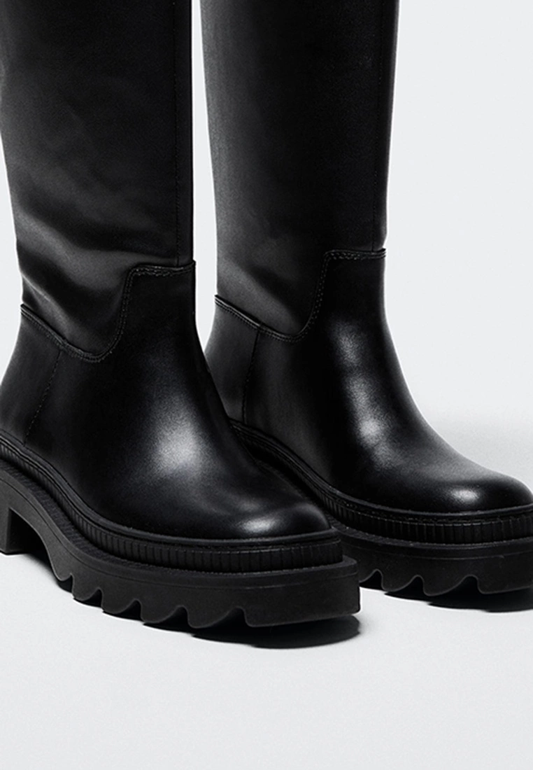 Mango High Boots With Track Sole 5 Mango High Boots With Track Sole - Image 3