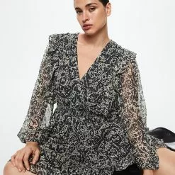 Mango Paisley Chiffon Dress -Mango popular store mango 3628 0226336 7