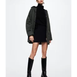 Mango Waxed Effect Parka -Mango popular store mango 3632 2440826 6