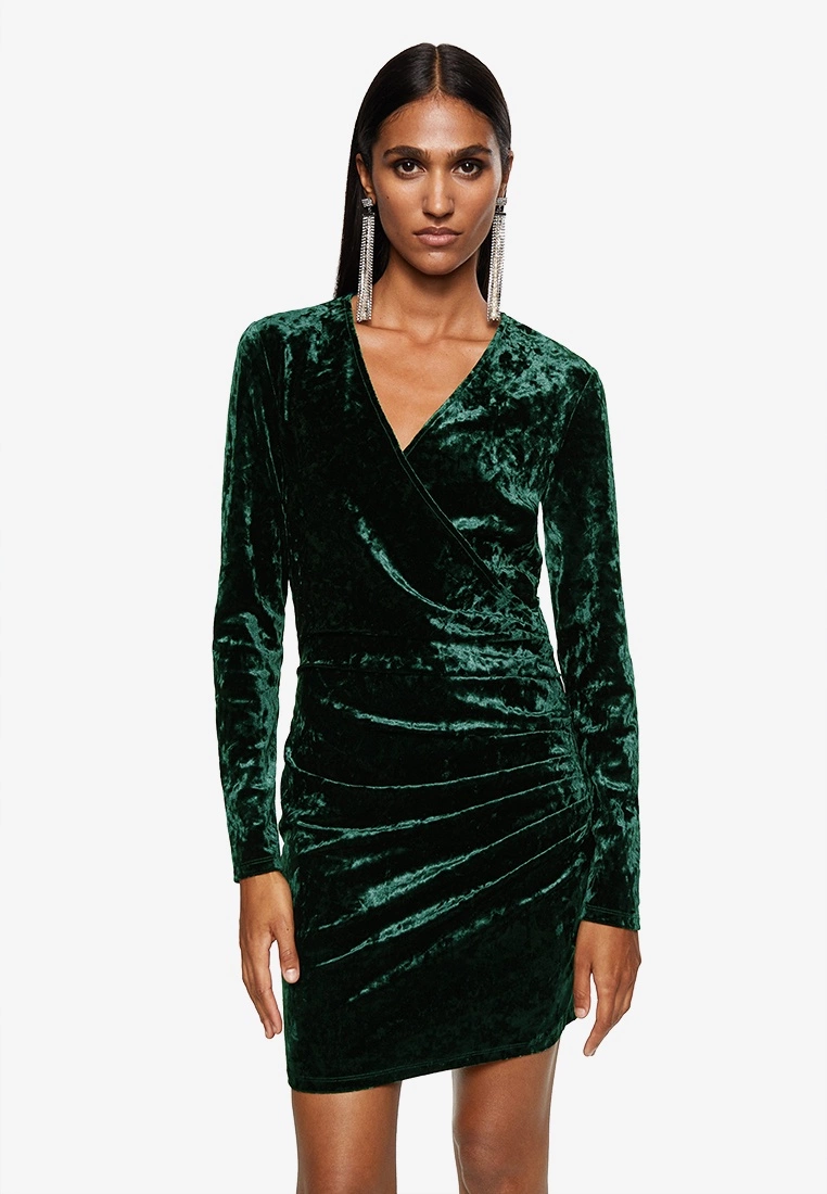Mango Velvet Crossed Dress 3 Mango Velvet Crossed Dress