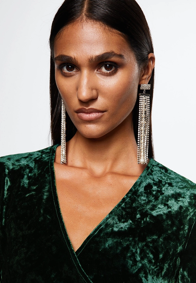 Mango Velvet Crossed Dress 6 Mango Velvet Crossed Dress - Image 4