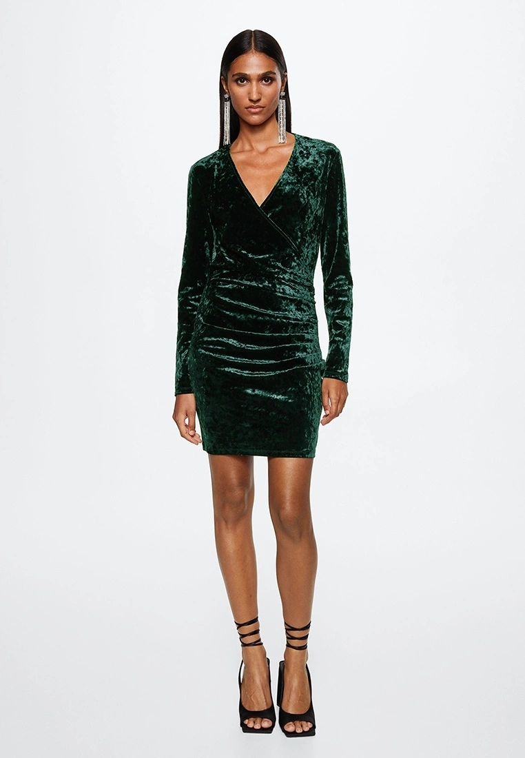 Mango Velvet Crossed Dress 7 Mango Velvet Crossed Dress - Image 5