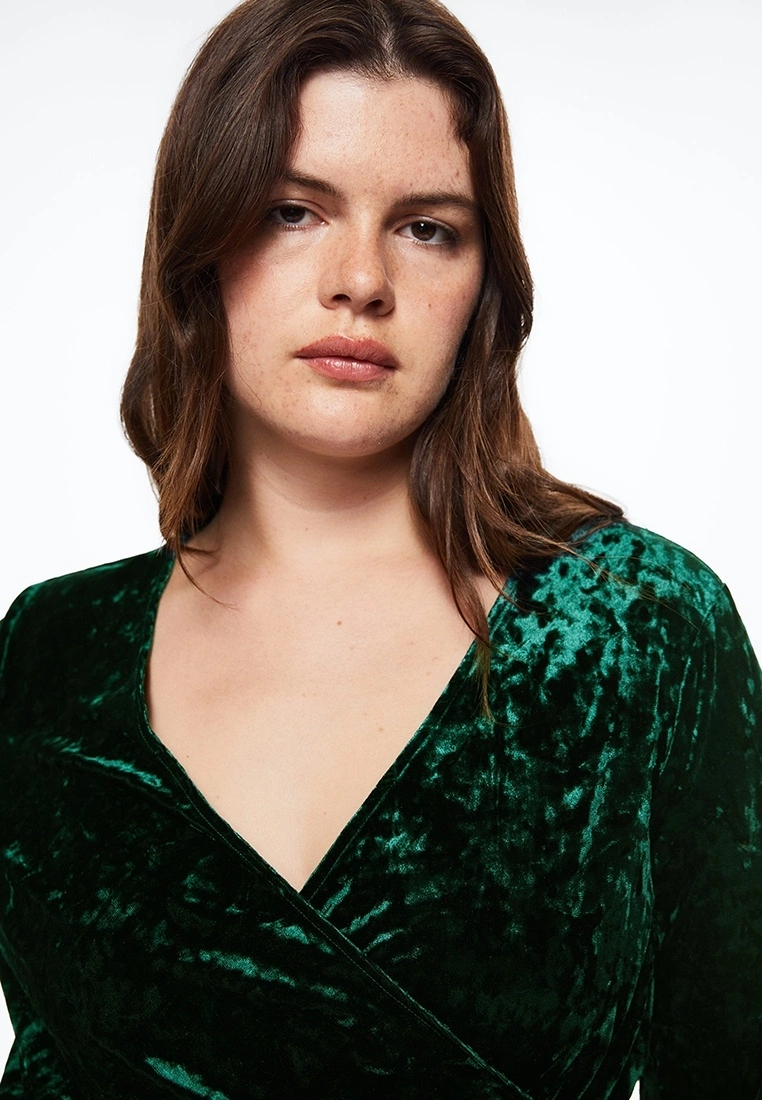 Mango Velvet Crossed Dress 9 Mango Velvet Crossed Dress - Image 7