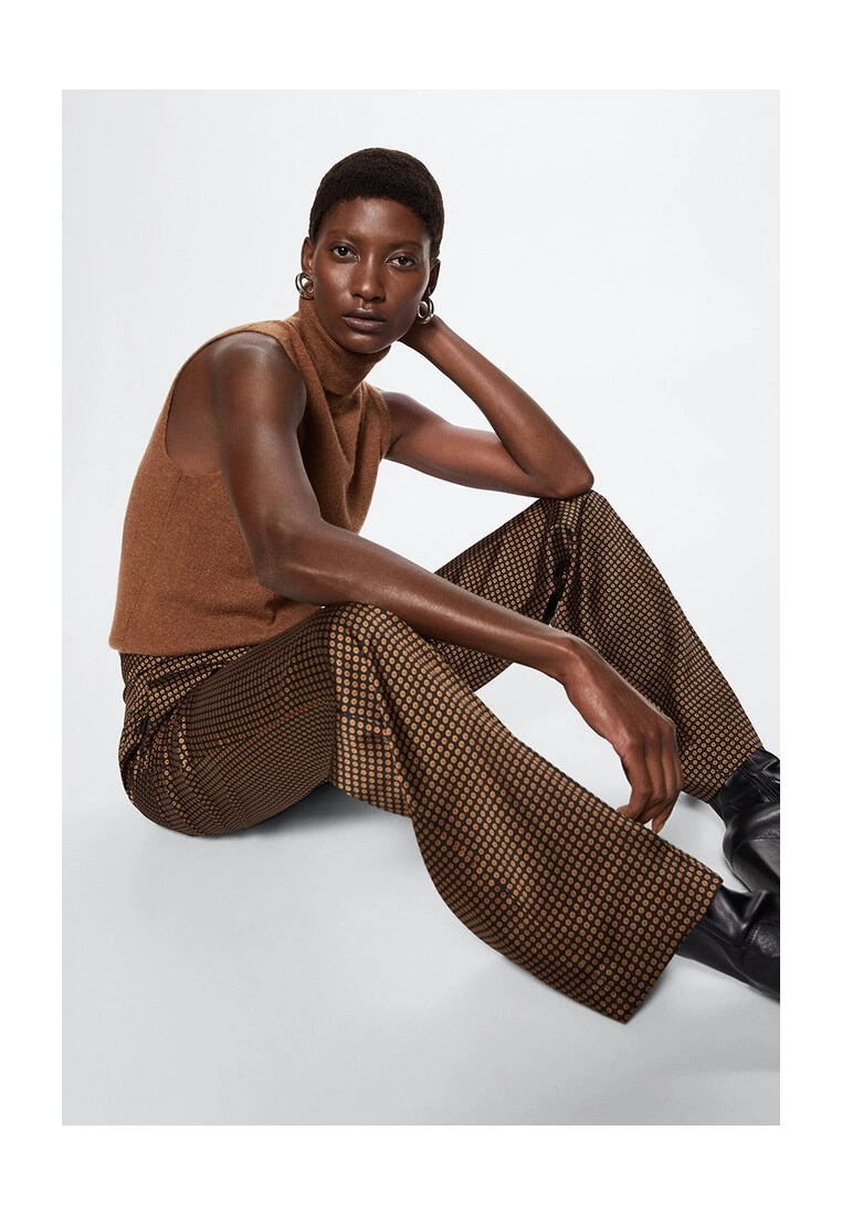 Mango Satin Printed Trousers 6 Mango Satin Printed Trousers - Image 4