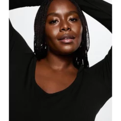 Mango Ribbed Long-Sleeved T-Shirt -Mango popular store mango 3744 9641626 7