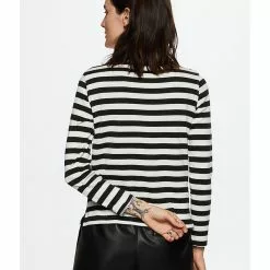 Mango Striped 100% Cotton T-Shirt -Mango popular store mango 3751 6880926 2