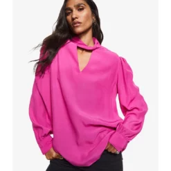 Mango Puffed Sleeves Flowy Blouse