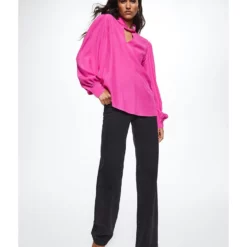 Mango Puffed Sleeves Flowy Blouse 12 Mango Puffed Sleeves Flowy Blouse -Mango popular store mango 3777 6164126 5