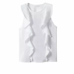 Mango Frills Cotton T-Shirt -Mango popular store mango 3787 9599316 6