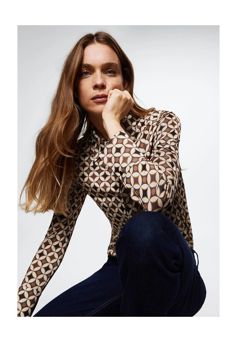 Mango Geometric Print Shirt 6 Mango Geometric Print Shirt - Image 4