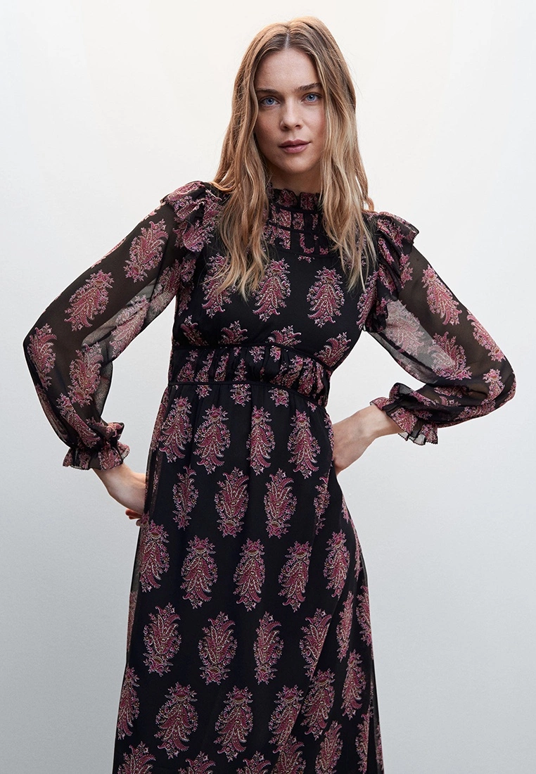 Mango Baroque Print Dress 6 Mango Baroque Print Dress - Image 4