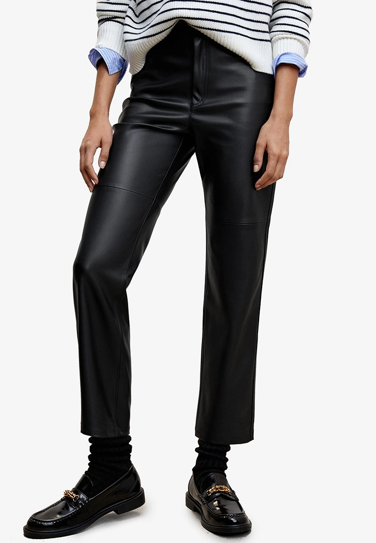 Mango Leather-Effect Straight Trousers 3 Mango Leather-Effect Straight Trousers