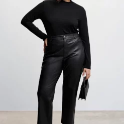Mango Leather-Effect Straight Trousers 16 Mango Leather-Effect Straight Trousers -Mango popular store mango 3859 0067436 6