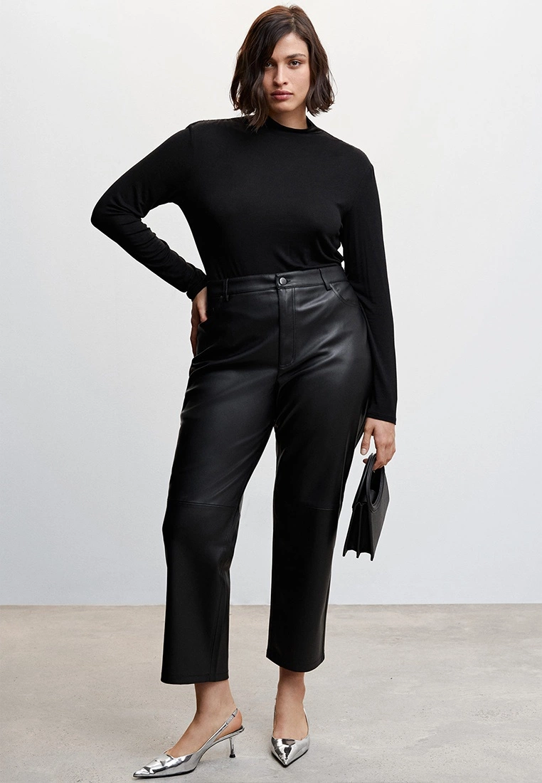 Mango Leather-Effect Straight Trousers 8 Mango Leather-Effect Straight Trousers - Image 6