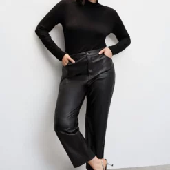 Mango Leather-Effect Straight Trousers 17 Mango Leather-Effect Straight Trousers -Mango popular store mango 3859 0067436 7