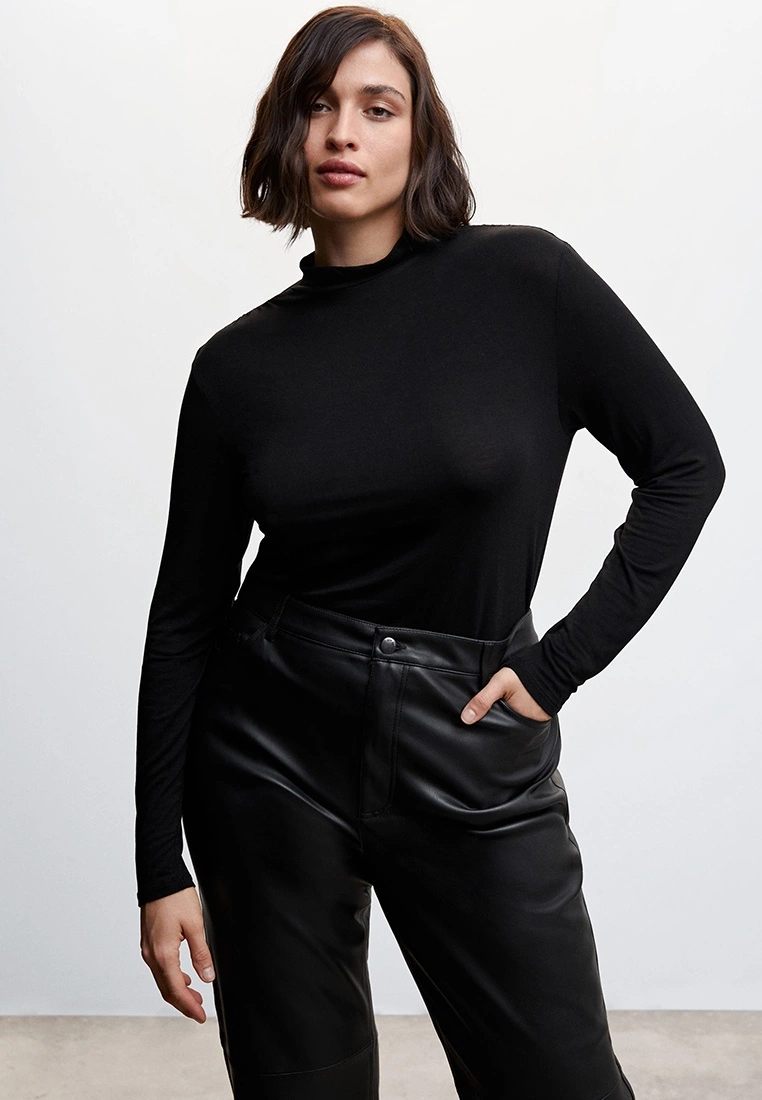 Mango Leather-Effect Straight Trousers 10 Mango Leather-Effect Straight Trousers - Image 8