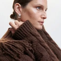 Mango Fringed Cable-Knit Sweater -Mango popular store mango 3861 9957436 3