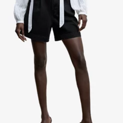 Mango Slouchy Pleated Shorts