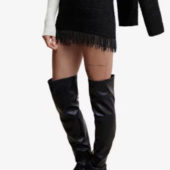 Mango Tweed Beaded Mini Skirt