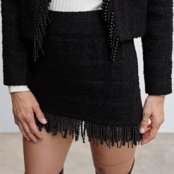 Mango Tweed Beaded Mini Skirt -Mango popular store mango 3874 7857436 3