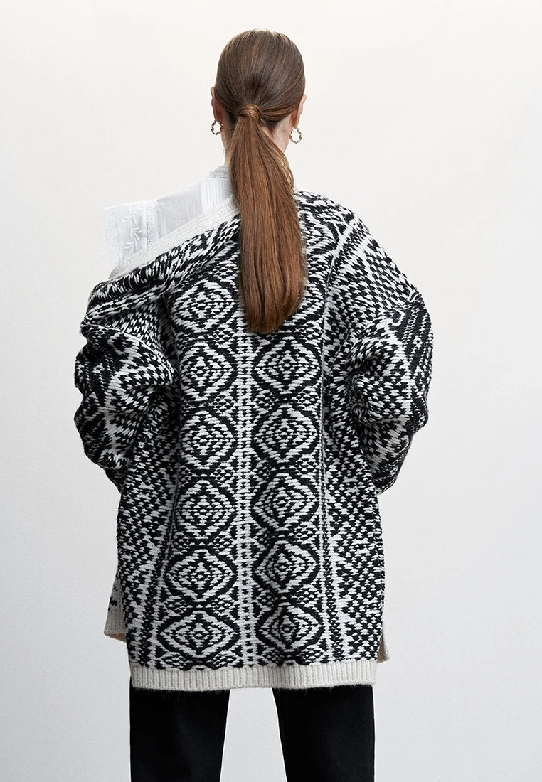 Mango Printed Cardigan Reverse Stitch 4 Mango Printed Cardigan Reverse Stitch - Image 2