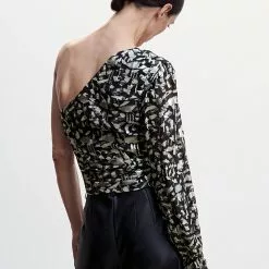 Mango Glitter Detail Asymmetric Blouse 8 Mango Glitter Detail Asymmetric Blouse -Mango popular store mango 3951 0957436 2