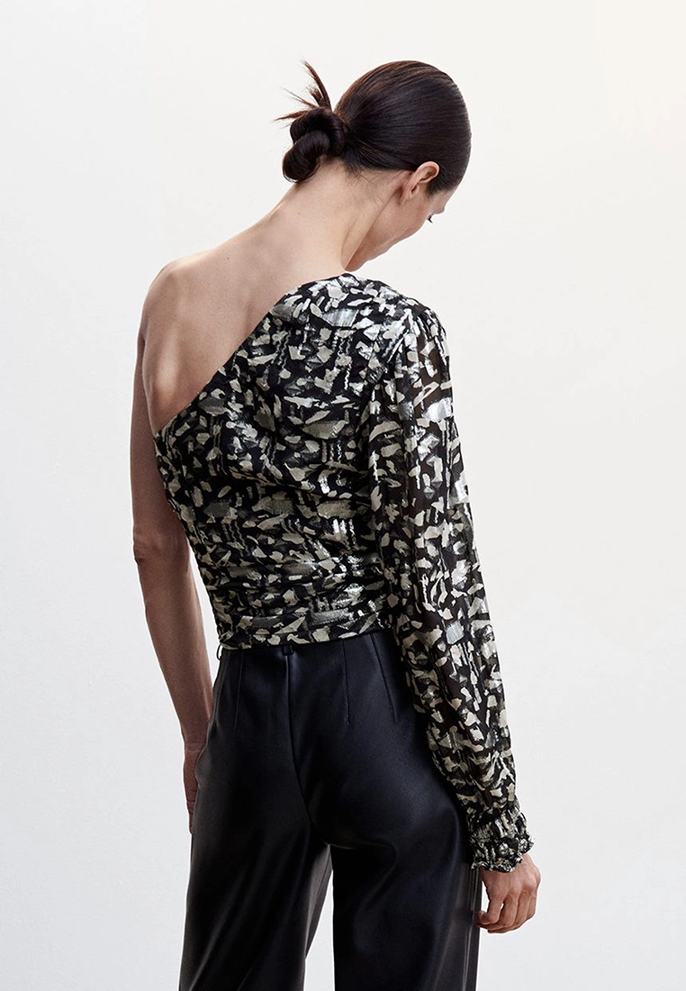 Mango Glitter Detail Asymmetric Blouse 4 Mango Glitter Detail Asymmetric Blouse - Image 2