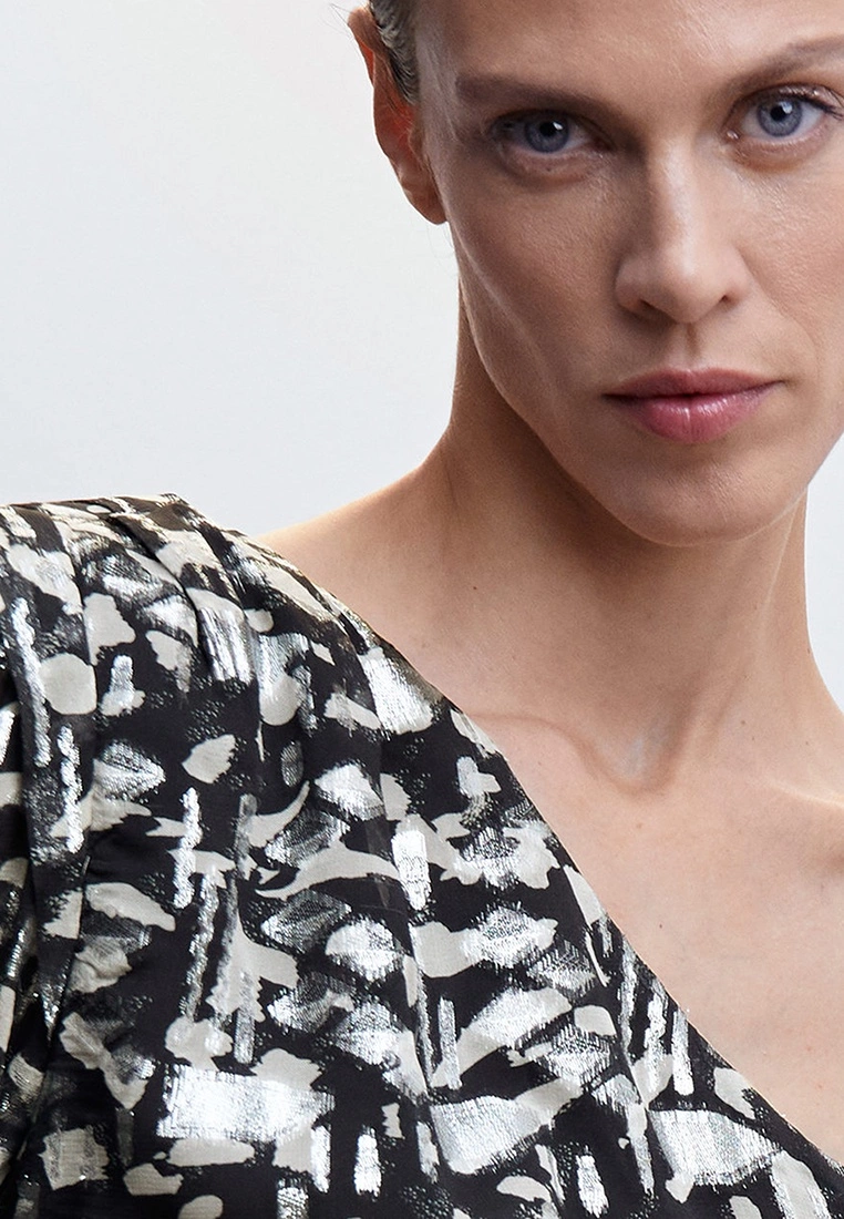 Mango Glitter Detail Asymmetric Blouse 5 Mango Glitter Detail Asymmetric Blouse - Image 3