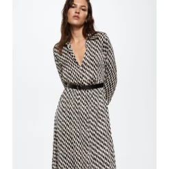 Mango Rhombus Patterned Dress -Mango popular store mango 3951 6841626 5