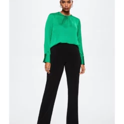 Mango Ruched Satin Blouse -Mango popular store mango 4031 2841626 7