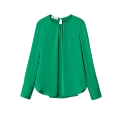 Mango Ruched Satin Blouse -Mango popular store mango 4031 2841626 8