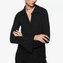 Mango Ribbed Shirt With Buttons