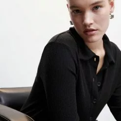 Mango Ribbed Shirt With Buttons -Mango popular store mango 4044 8626336 7