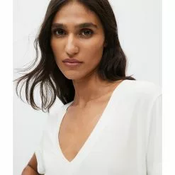 Mango V-Neck Flowy T-Shirt -Mango popular store mango 4080 2158526 4