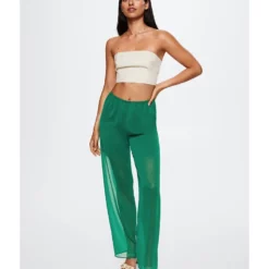 Mango Semi-Transparent Straight Trousers 11 Mango Semi-Transparent Straight Trousers -Mango popular store mango 4094 4369026 4