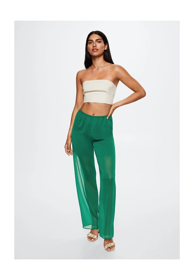 Mango Semi-Transparent Straight Trousers 6 Mango Semi-Transparent Straight Trousers - Image 4