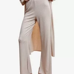 Mango Ribbed Knit Trousers