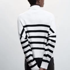 Mango Striped Sweater With Zip -Mango popular store mango 4112 3525936 3