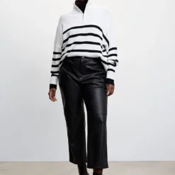 Mango Striped Sweater With Zip -Mango popular store mango 4113 3525936 6