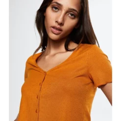 Mango Buttoned Ribbed Top 9 Mango Buttoned Ribbed Top -Mango popular store mango 4126 7748526 3