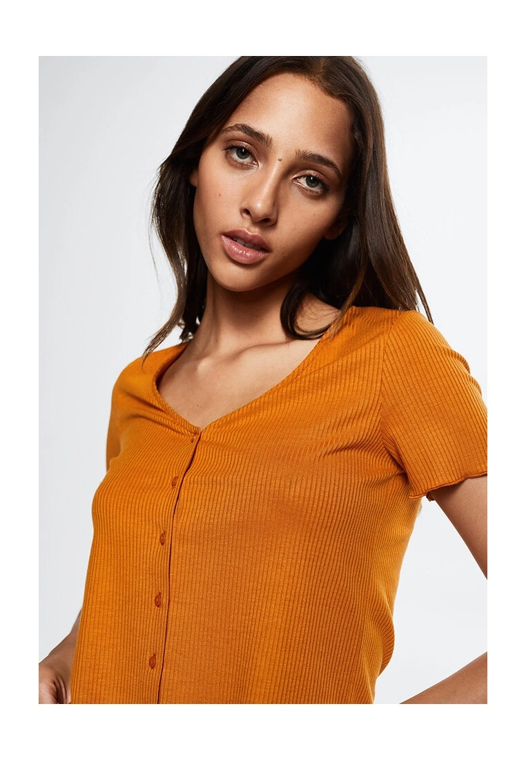 Mango Buttoned Ribbed Top 5 Mango Buttoned Ribbed Top - Image 3
