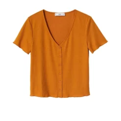 Mango Buttoned Ribbed Top 11 Mango Buttoned Ribbed Top -Mango popular store mango 4127 7748526 5