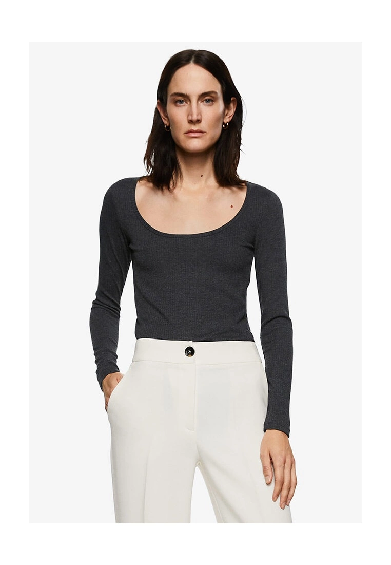 Mango Ribbed Long-Sleeved T-Shirt 3 Mango Ribbed Long-Sleeved T-Shirt