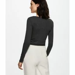 Mango Ribbed Long-Sleeved T-Shirt 12 Mango Ribbed Long-Sleeved T-Shirt -Mango popular store mango 4136 7841626 3