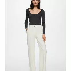 Mango Ribbed Long-Sleeved T-Shirt 14 Mango Ribbed Long-Sleeved T-Shirt -Mango popular store mango 4138 7841626 5