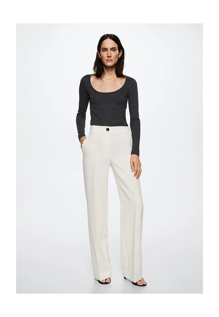 Mango Ribbed Long-Sleeved T-Shirt 7 Mango Ribbed Long-Sleeved T-Shirt - Image 5