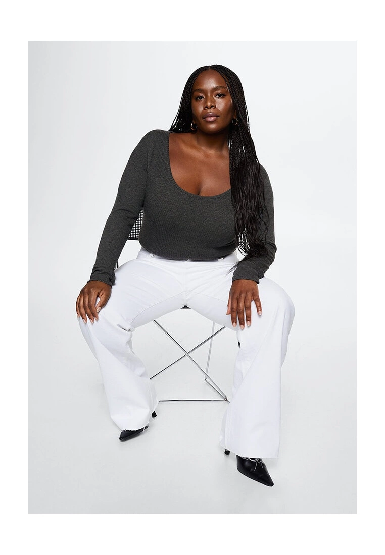 Mango Ribbed Long-Sleeved T-Shirt 9 Mango Ribbed Long-Sleeved T-Shirt - Image 7