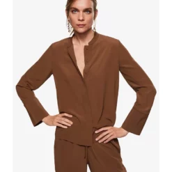 Mango Mao Collar Blouse