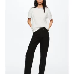 Mango Embroidered Cotton T-Shirt -Mango popular store mango 4183 7948526 5